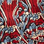 Short-sleeve cotton-linen blend shirt in print WAVE BATIK BURGUNDY BLU