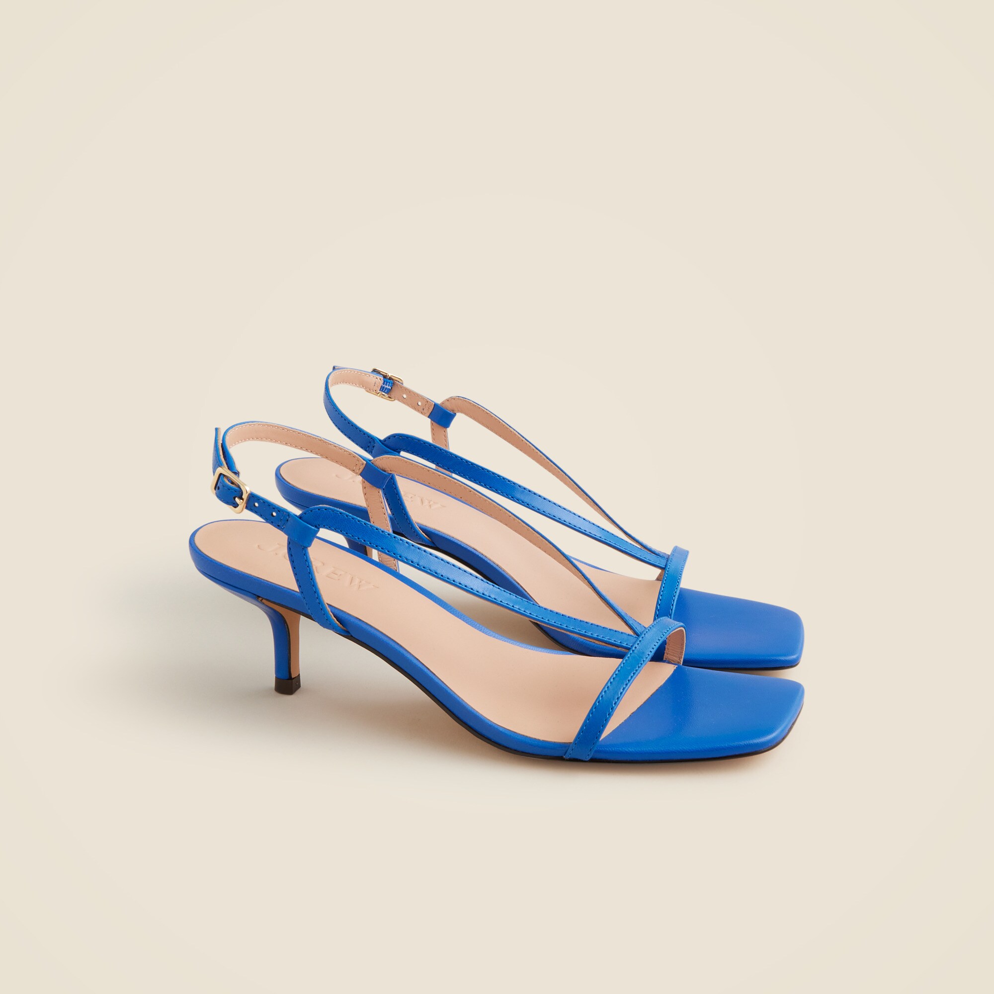 womens Krista slingback kitten-heel sandals in leather