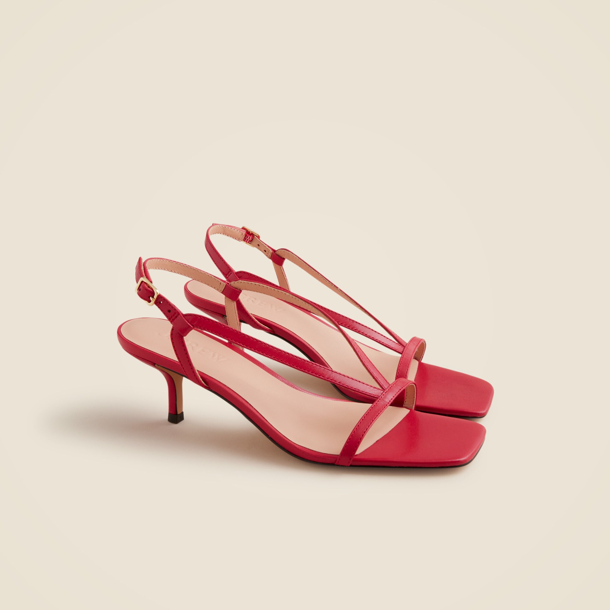 womens Krista slingback kitten-heel sandals in leather