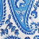 Girls' zip-up rash guard one-piece swimsuit BLUE PAISLEY